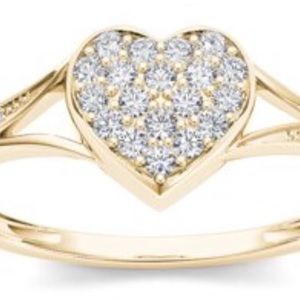 10k Gold Diamond Heart Ring